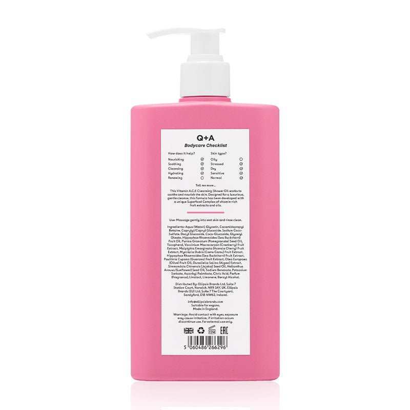 Q+A Vitamin A.C.E Shower Oil | shower oil that is beneficial to the skin