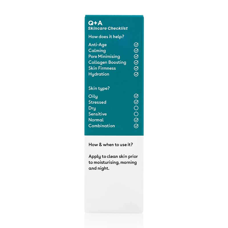 Q+A Zinc PCA Facial Serum | calming collagen boosting serum with zinc pca