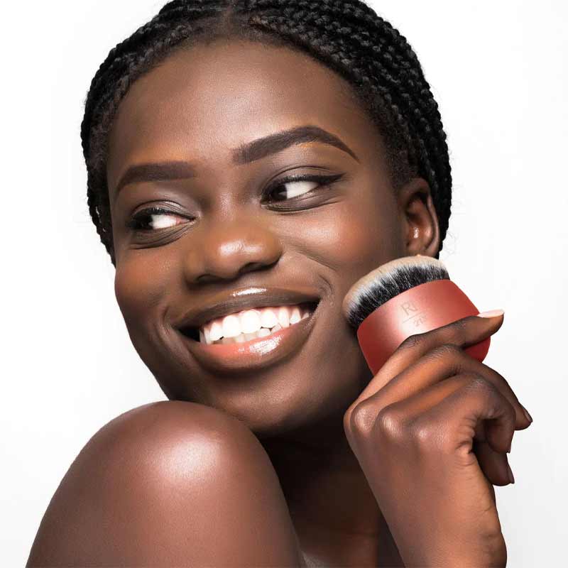 Real Techniques | Foundation Blender brush | seamlessly blend foundation | face | flawless coverage | brush head | large surface area | size | rounded top | streak-free blend | all-over finish | suitable | liquid | cream | powder foundations