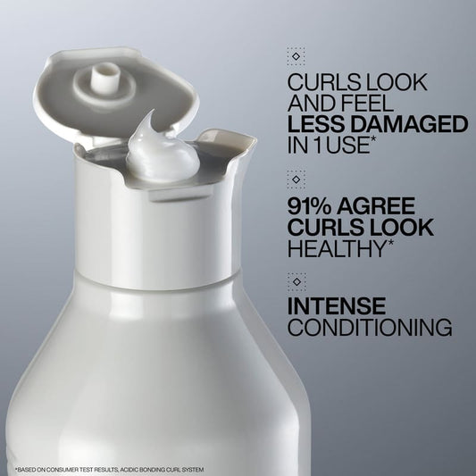 Redken Acidic Bonding Curls Conditioner | restores curl pattern | intense hydration | coloured and chemically-processed hair | wavy, curly, and coily hair | rebuilds bonds | repairs curl strength | defined curls | frizz-free curls