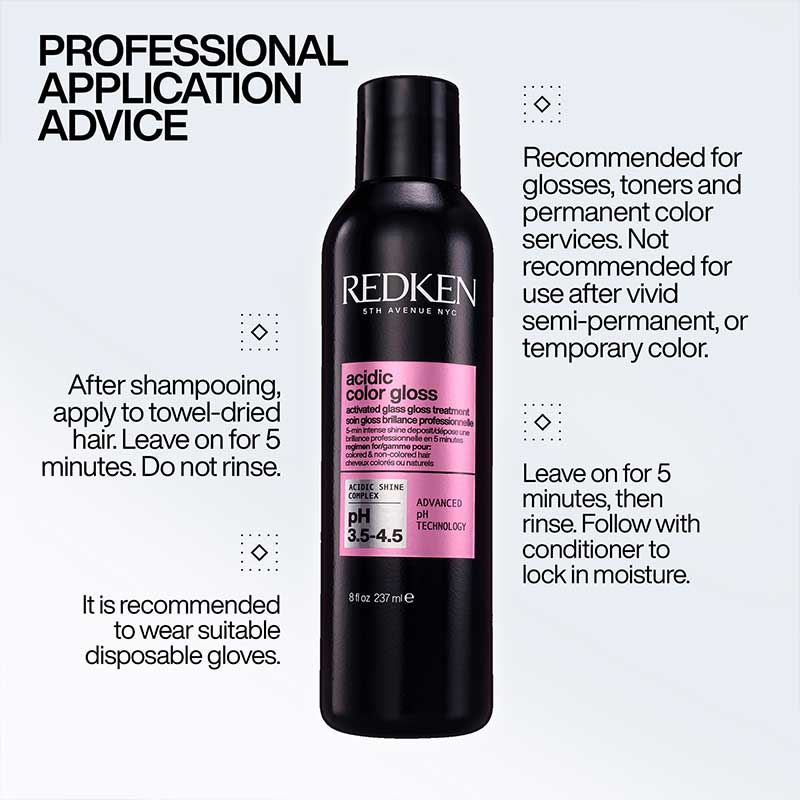 Redken Acidic Color Gloss Activated Glass Gloss Treatment | 5-minute hair glossing treatment