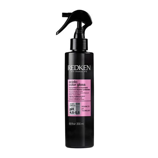 Redken Acidic Color Gloss Heat Protection Treatment | Leave-in hair treatment spray | Provides hydration, detangling, and heat protection up to 230°C | Formulated with Acidic Shine Complex and Invisible Shield technology | Seals in color and defends hair from heat damage | Deposits a glossy finish | Essential addition to your hair care routine