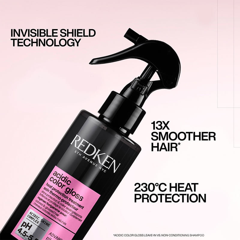 Redken Acidic Color Gloss Heat Protection Treatment | Leave-in hair treatment spray | Provides hydration, detangling, and heat protection up to 230°C