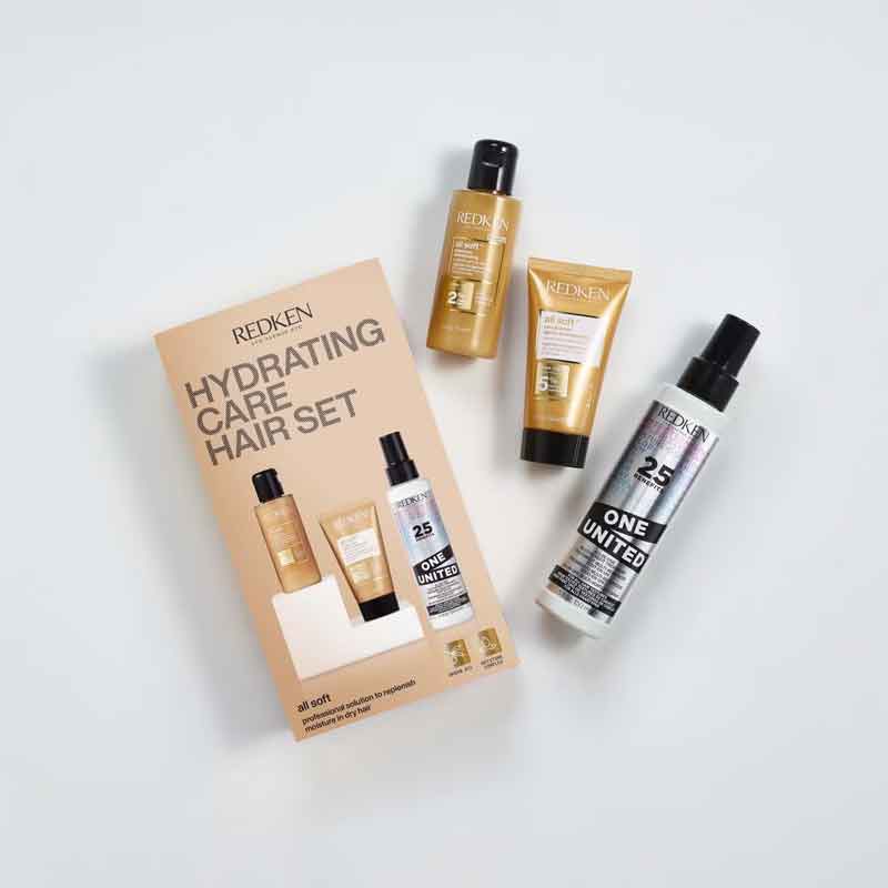 Redken all soft gift set, hydrating haircare set, professional haircare, soft hair