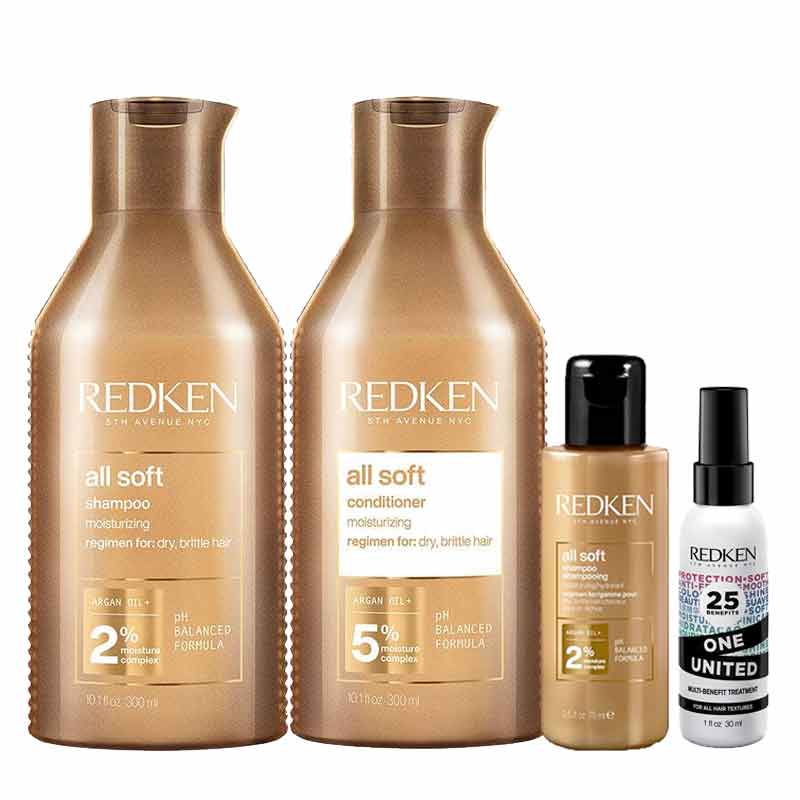 Redken All Soft Shampoo & Conditioner + FREE Shampoo & Leave-In Treatment