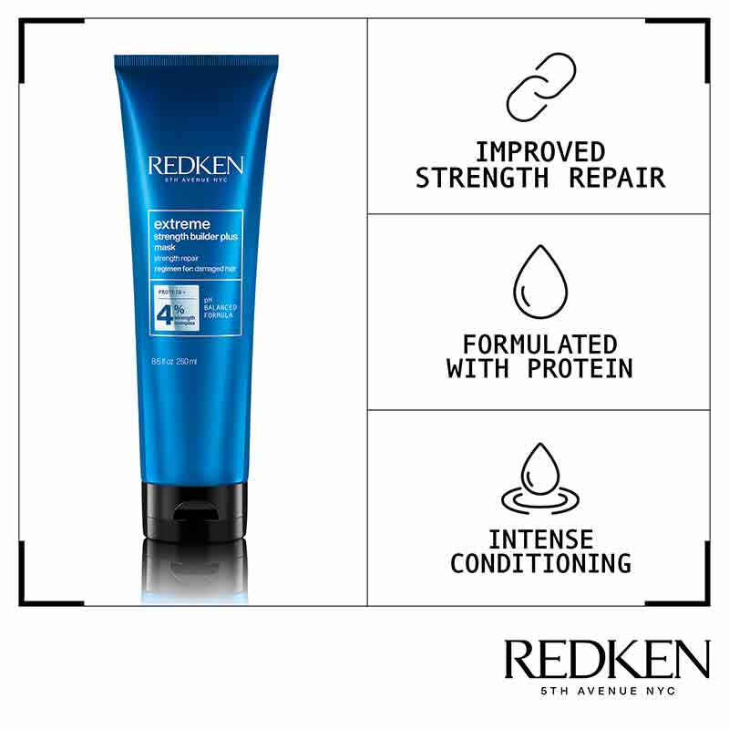 Redken Extreme Strength Builder | damaged hair treatment | breaking hair mask