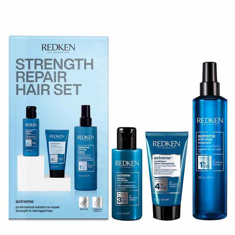 Redken Extreme Gift Set, Redken shampoo, haircare for damaged hair, anti-snap hair treatment, haircare gift set