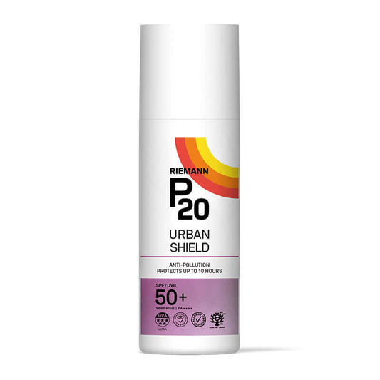 Riemann P20 Sun Protection Urban Shield Face SPF50+ | sun protection | SPF 50+ | Broad-spectrum UVA and UVB filters | Guards against pollution | Fast-absorbing | Non-comedogenic | Vegan | Triple Protection Technology | Up to 10 hours of sun protection | Suitable for all skin types