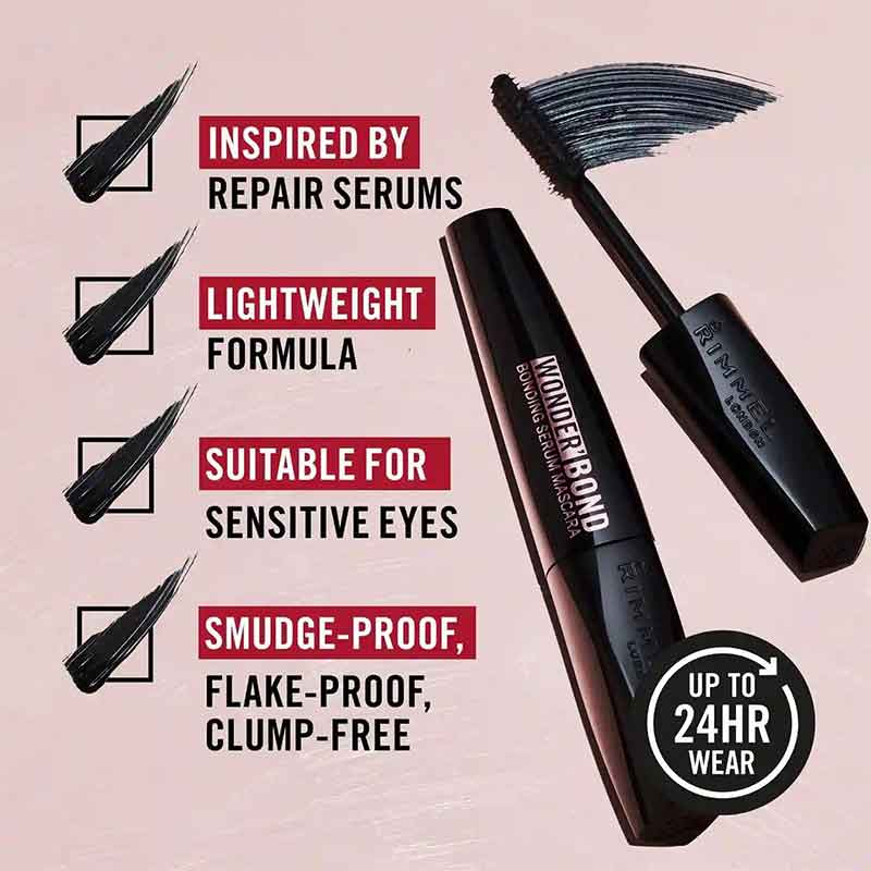 Rimmel London, Rimmel London Wonder'Bond Mascara, mascara for sensitive eyes, smudge proof mascara