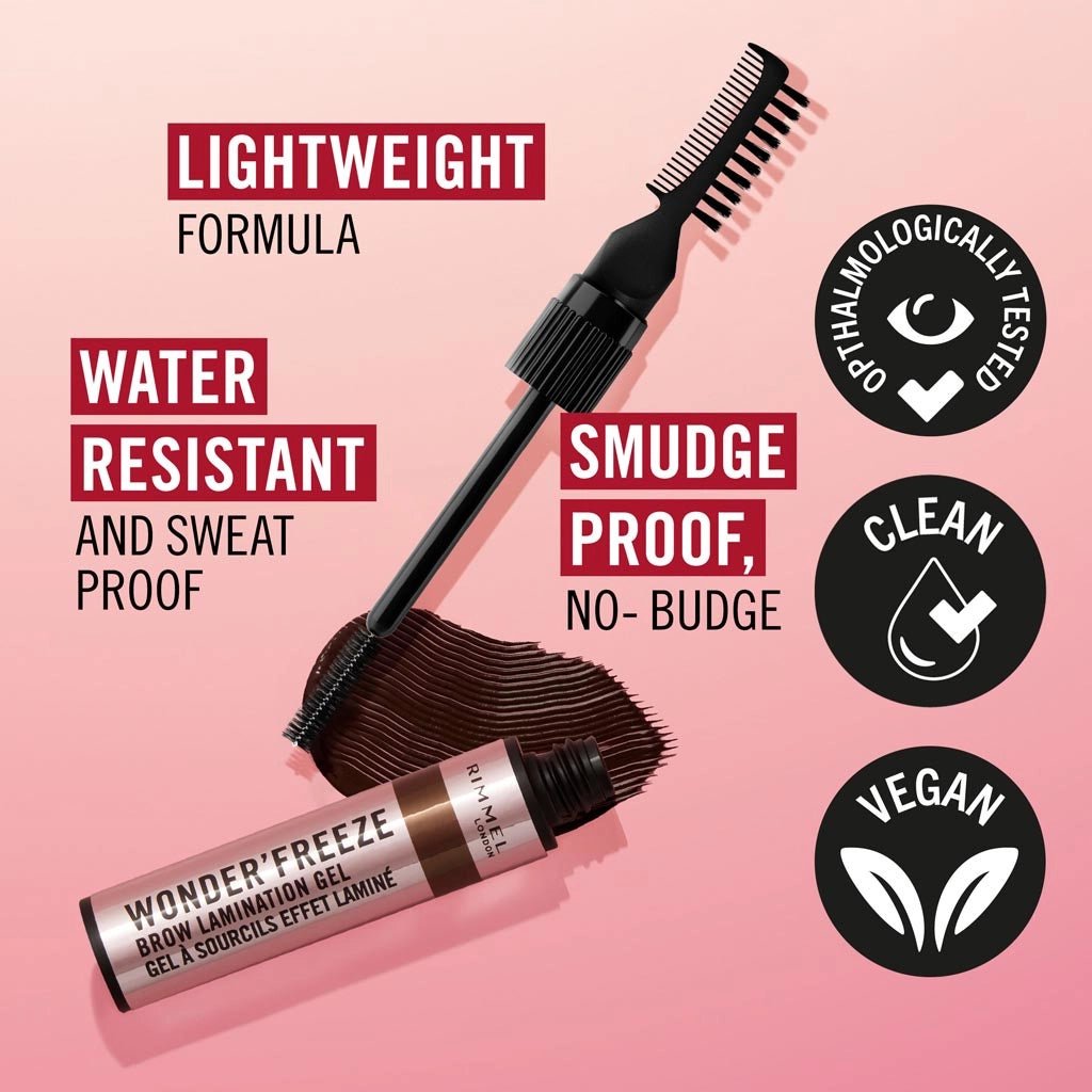 Rimmel London, Wonder'Freeze Brow Lamination Gel, water-resistant eyebrows