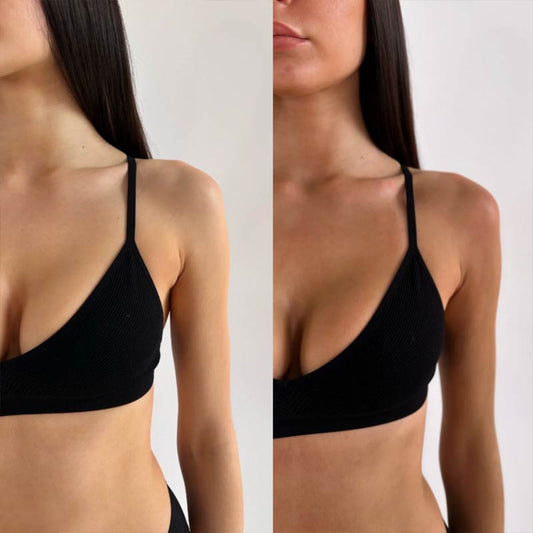 Rose & Caramel Instant Tan Mist 3 in 1 Tinted Body Spritz Before & After