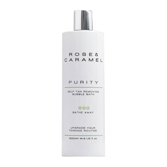 Rose & Caramel Purity Bathe Away Self Tan Removing Bubble Bath 500ml