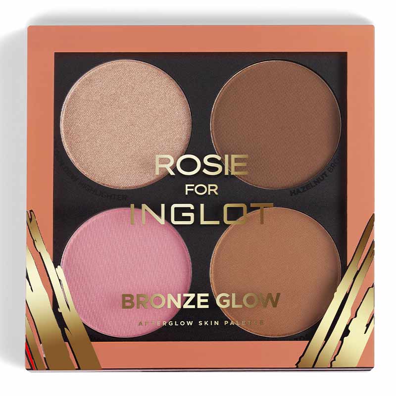 Rosie for Inglot Afterglow Skin Palette | bronze glow | contour palette | blusher palette | face palette | vegan and cruelty free makeup | inglot x rosie makeup collab
