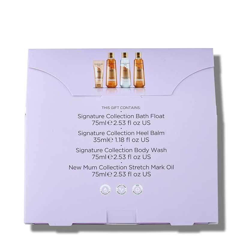 Sanctuary New Mum Pamper Bag Gift Set | Perfect for Post-Baby Pampering | 4 Mini Treats | Suitable for Pregnancy | Vegan-Friendly