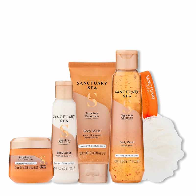 Sanctuary Spa Signature Treats Gift Set, body care set, shower routine