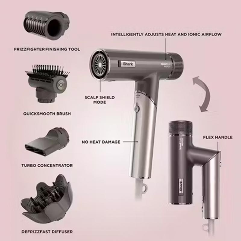 Shark, Shark SpeedStyle Pro FLEX 4 in 1 High Velocity Hair Dryer System, multi use hair drier