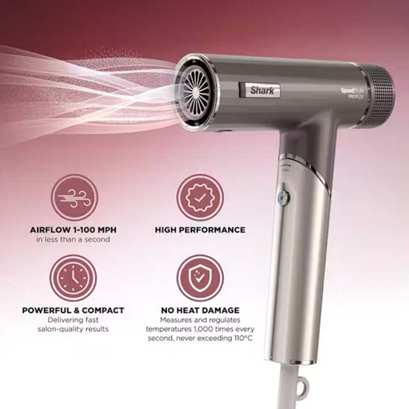 Shark, Shark SpeedStyle Pro FLEX 4 in 1 High Velocity Hair Dryer System, no heat damage hair drier