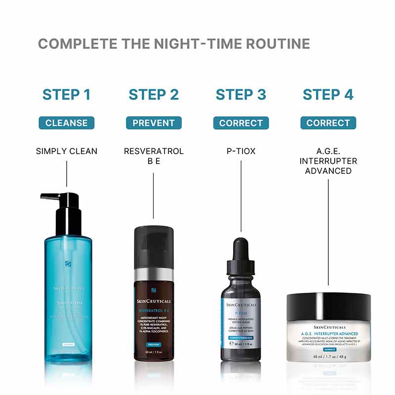 SkinCeuticals P-TIOX Wrinkle Modulating Peptide Serum Nighttime Skincare Routine