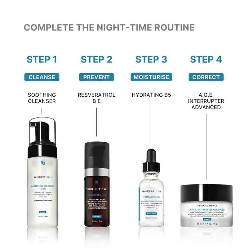 SkinCeuticals Soothing Cleanser Foam Nightime Routine