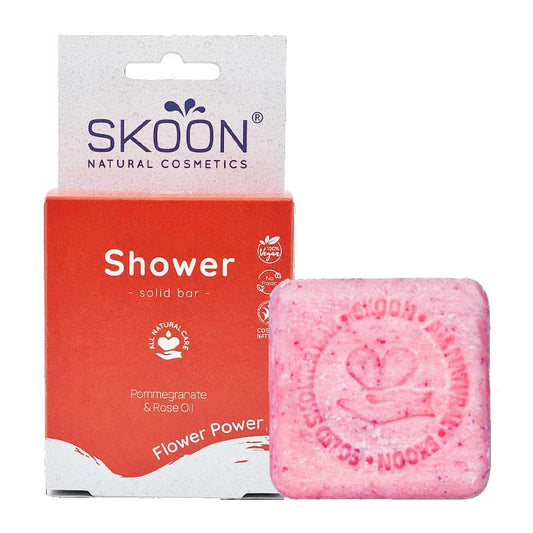 Skoon Solid Shower Bar - Flower Power, sustainable body wash, shower soap bar