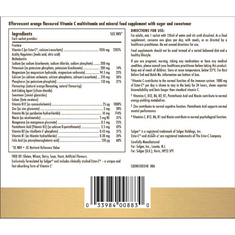 Solgar Ester-C Plus Effervescent Powder Sachets