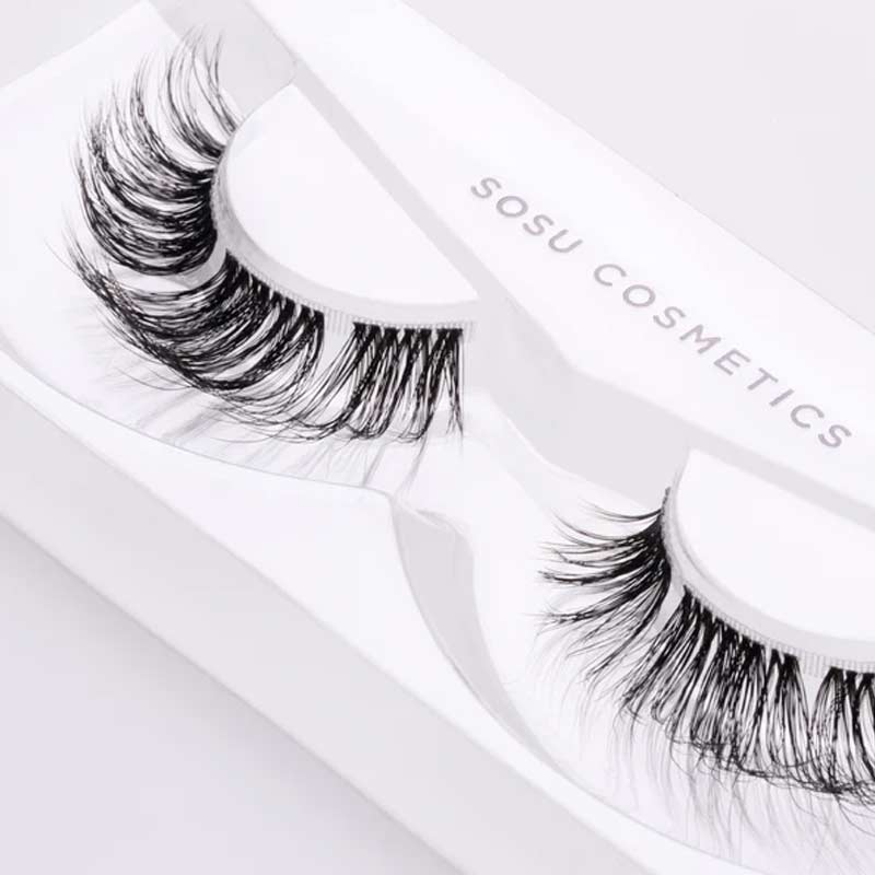 SOSU Cosmetics Hidden Agenda Fox Eye False Lashes Feral Close Up In Box
