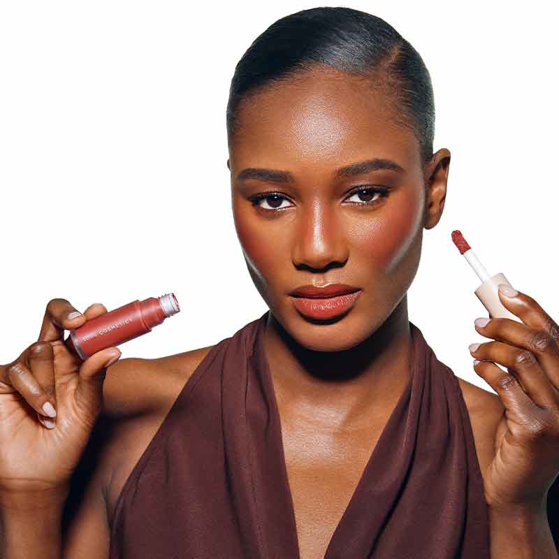 SOSU Cosmetics Liquid Blush, Toasted Cherry, red liquid blush, blush for dark skin