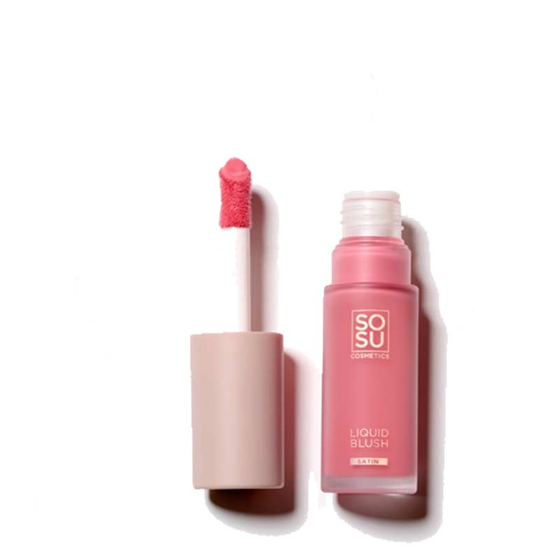 SOSU Cosmetics | Satin Liquid Blush | pink pop blush | buildable blush | liquid blusher | satin makeup