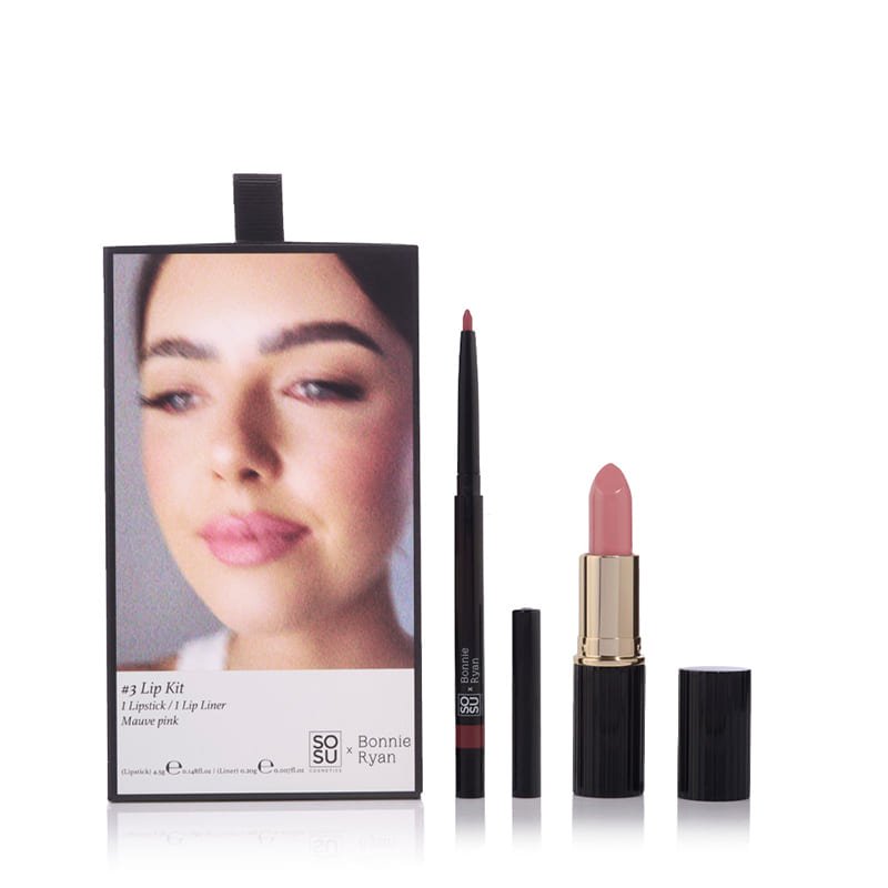 SOSU Cosmetics x Bonnie Ryan Lip Kit #3 | Mauve Pink | perfect choice | chic | mauve pink | lip shade | highly pigmented | creamy lipstick | longwear lip liner.