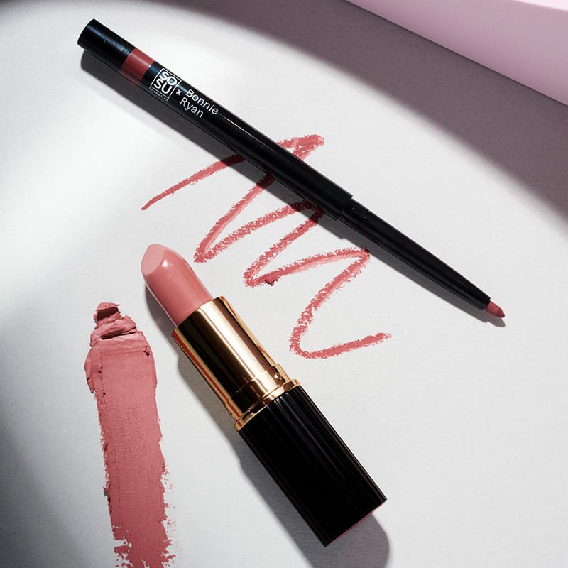 SOSU Cosmetics x Bonnie Ryan Lip Kit #3 | Mauve Pink | perfect choice | chic | mauve pink | lip shade | highly pigmented | creamy lipstick | longwear lip liner.