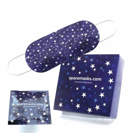Spacemasks | single use | self heating eye masks | relax | ease tired eyes | self-warming eye masks | relieving tiredness | eye strain | spacemasks ireland