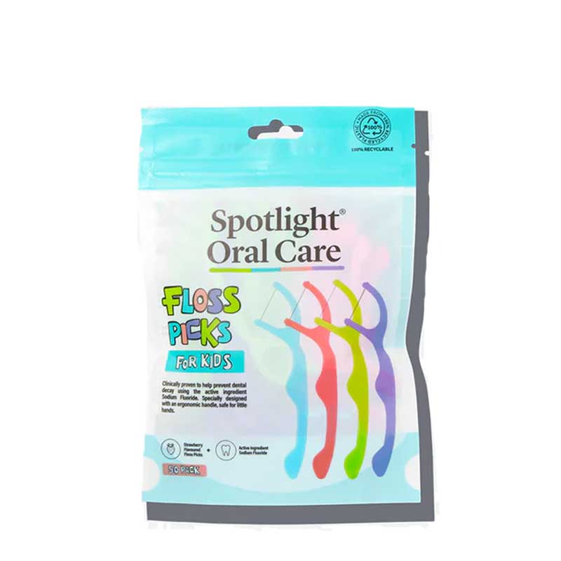 Spotlight Oral Care Floss Picks For Children 50 pack flavoured floss