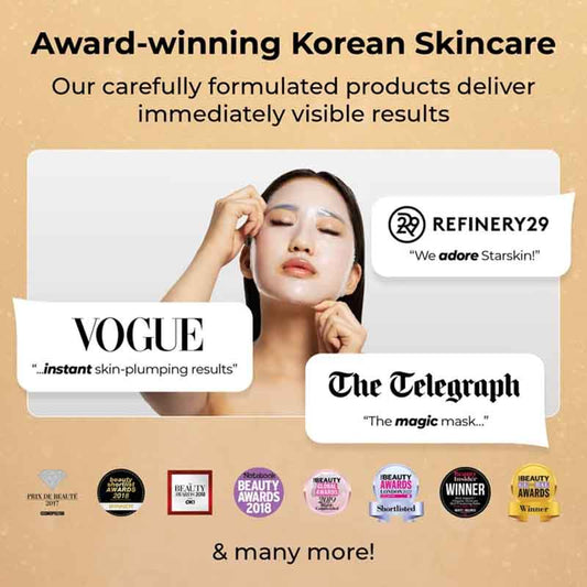 The Starskin Radiance EDIT as seen on vogue the telegraph and refinery 29 with stellar reviews and 8 award badges beneath