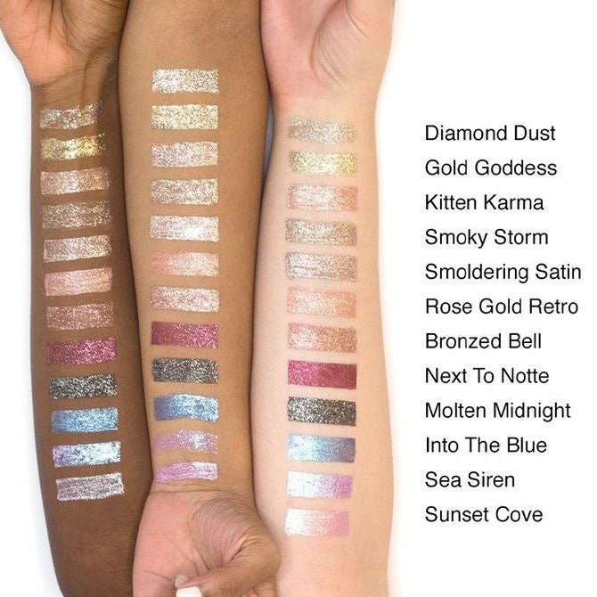 Stila Magnificent Metals Glitter & Glow Liquid Eye Shadow Swatches