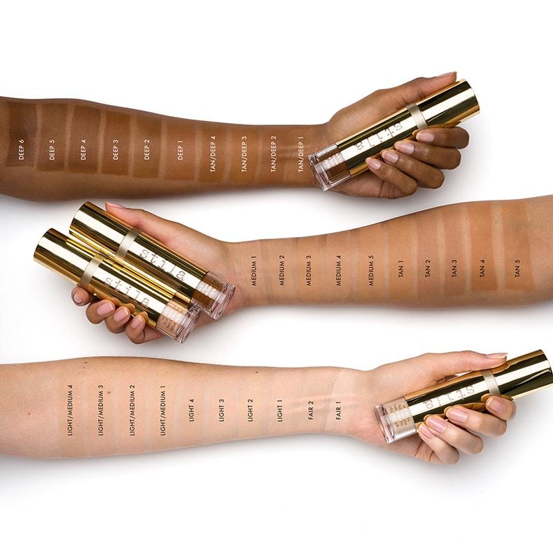 Stila Hide & Chic Fluid Foundation | shades | arm swatches