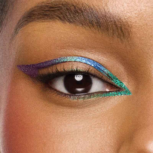 Stila Stay All Day Chroma Flash Liquid Eyeliner Peacock on model