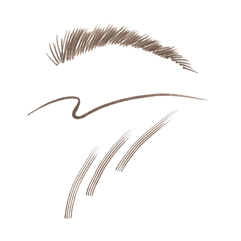Stila Stay All Day Waterproof Balayage Brow | shade dark brow swatch | hjair like strokes brow
