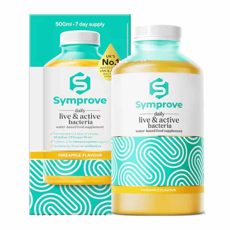 Symprove Live & Active Bacteria Gut Supplement Pineapple Flavour 1 Week Supply
