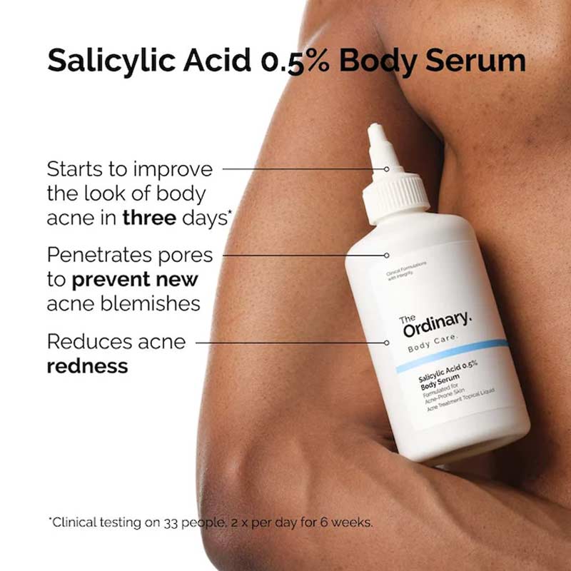 The Ordinary | Salicylic Acid 0.5% Body Serum | reduce redness | body acne prevention |