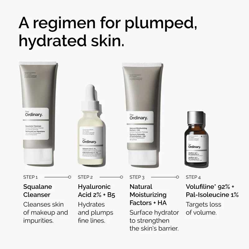 The Ordinary Volufiline* 92% + Pal-Isoleucine 1% Plumping Serum Skincare Routine