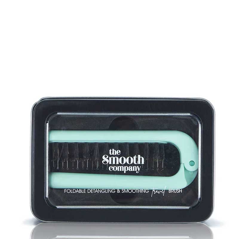 The Smooth Company Foldable Travel Hairbrush | Smoothing | Detangling | Foldable Travel Hairbrush | Storage Tin
