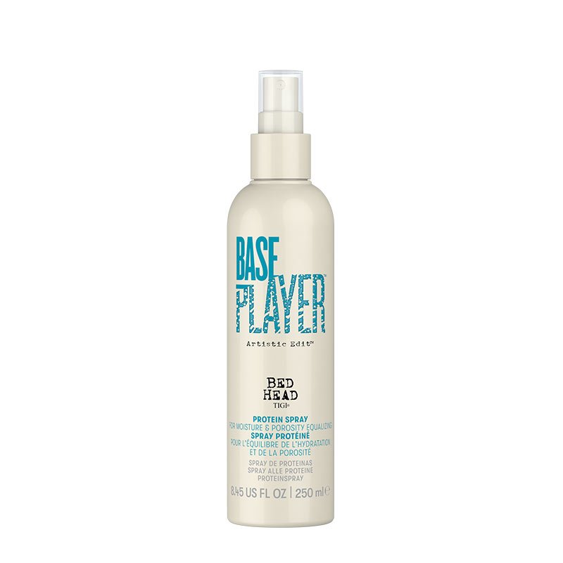 TIGI Bed Head Base Player Protein Spray | shine | moisture | protects from heat damage | hydrolyzed keratin | soy protein | coconut oil