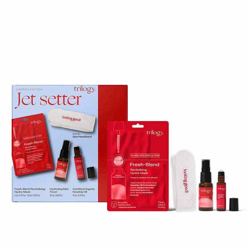 Trilogy Jet Setter Skincare Gift Set, travel-friendly skincare