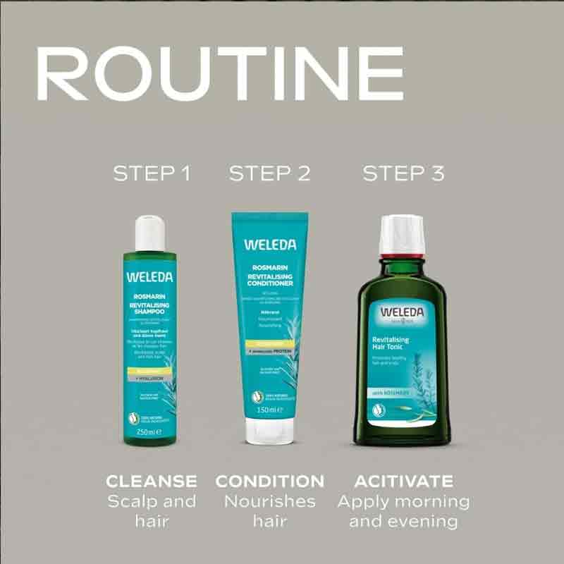 Weleda Rosemary Revitalising Shampoo, Weleda Rosemary Haircare Routine