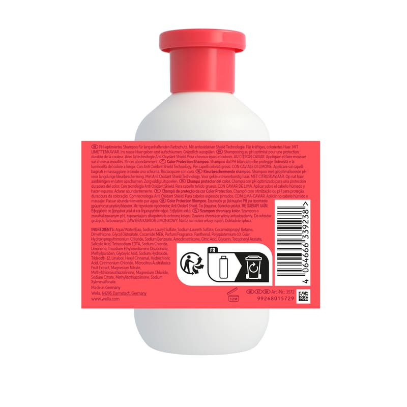 Wella Professionals | Invigo Colour Brilliance Shampoo | Coarse Coloured Hair | ingredients | back of pack