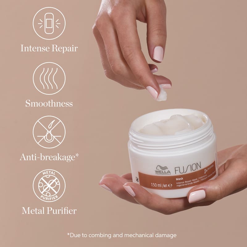 Wella Professionals | Fusion Intense Repair Mask | hair repair | smooth hair | hair breakage | metal purifier