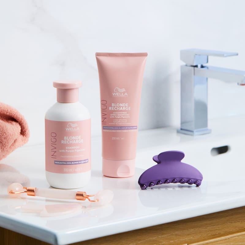 Wella Professionals | Invigo Blonde Recharge Shampoo | purple shampoo | purple conditioner | professional haircare for blonde hair