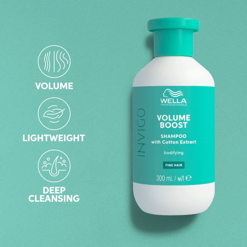 Wella Professionals | Invigo Volume Boost Shampoo | hair volume | lightweight volume | deep cleansing shampoo | professional shampoo for fine hair | wella pro volume shampoo