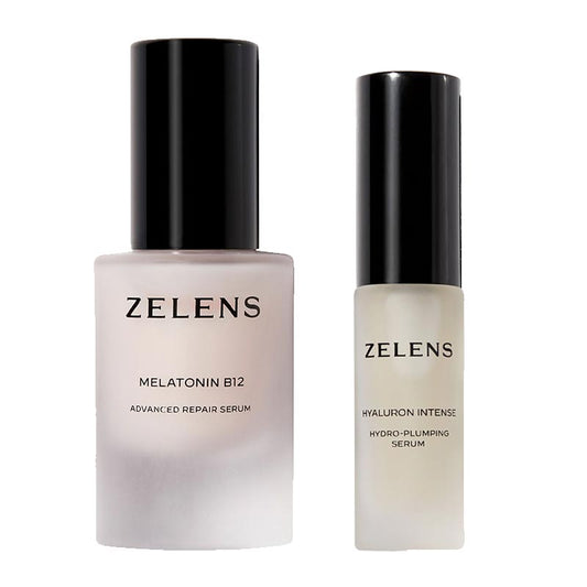Zelens Hydration Duo | Ultimate hydration boost | Hyaluron Intense Hydro-Plumping Serum | Deeply moisturizes & plumps | Melatonin B12 Advanced Repair Serum | Antioxidants & vitamins | Repairs & rejuvenates | Combats signs of aging & environmental damage