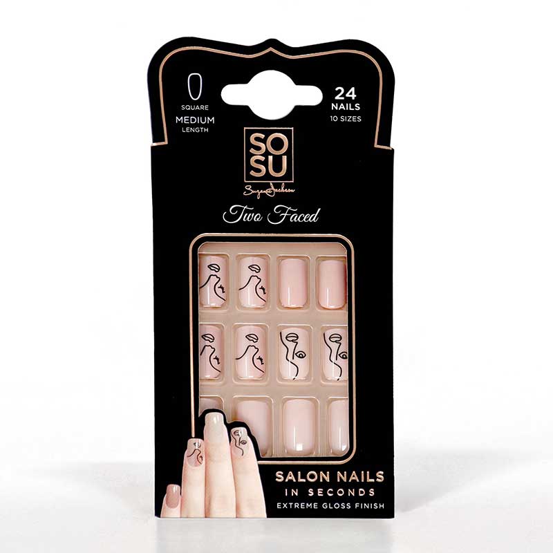 SOSU by Suzanne Jackson Two Faced Faux Nails | fake nails | vegan | cruelty free | faux nails